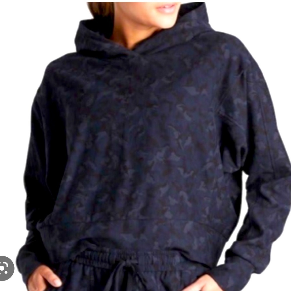 Athleta Camo Farallon Cropped Hoodie Sweatshirt